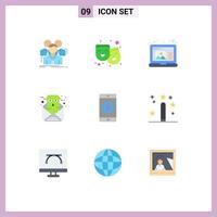 9 Creative Icons Modern Signs and Symbols of mobile email film conversation chat Editable Vector Design Elements