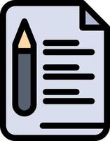 File Text Education Pencil  Flat Color Icon Vector icon banner Template