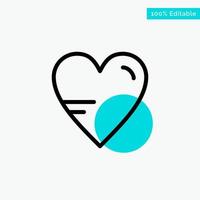Heart Love Study Education turquoise highlight circle point Vector icon