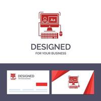 Creative Business Card and Logo template Computer Screen Software Editing Vector Illustration