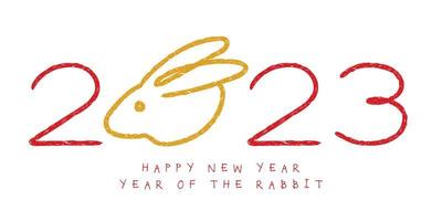 happy new year 2023 year of the rabbit vector illustration