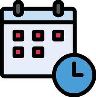 ilustración de vector de tiempo de calendario en un fondo. símbolos de calidad premium. iconos vectoriales para concepto y diseño gráfico.