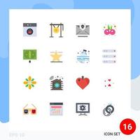 Modern Set of 16 Flat Colors and symbols such as commerce mask dead carnival cinema Editable Pack of Creative Vector Design Elements