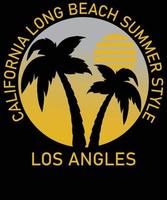 I love long beach california los angle summer t shirt design vector