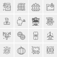 16 iconos universales de negocios vector ilustración de icono creativo para usar en proyectos relacionados con la web y dispositivos móviles