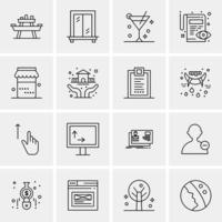 16 iconos universales de negocios vector ilustración de icono creativo para usar en proyectos relacionados con la web y dispositivos móviles