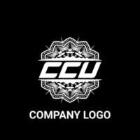 CCU letter royalty mandala shape logo. CCU brush art logo. CCU logo for a company, business, and commercial use. vector