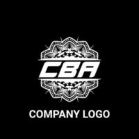 CBA letter royalty mandala shape logo. CBA brush art logo. CBA logo for a company, business, and commercial use. vector