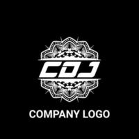 CDJ letter royalty mandala shape logo. CDJ brush art logo. CDJ logo for a company, business, and commercial use. vector