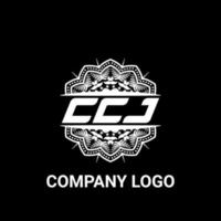 CCJ letter royalty mandala shape logo. CCJ brush art logo. CCJ logo for a company, business, and commercial use. vector