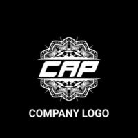 CAP letter royalty mandala shape logo. CAP brush art logo. CAP logo for a company, business, and commercial use. vector