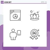 4 Creative Icons Modern Signs and Symbols of browser device marketing spa mobile Editable Vector Design Elements