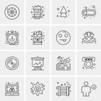 16 iconos universales de negocios vector ilustración de icono creativo para usar en proyectos relacionados con la web y dispositivos móviles