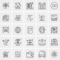 25 iconos de negocios universales vector ilustración de icono creativo para usar en proyectos relacionados con la web y dispositivos móviles