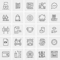 25 iconos de negocios universales vector ilustración de icono creativo para usar en proyectos relacionados con la web y dispositivos móviles