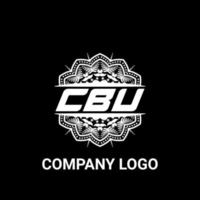 CBU letter royalty mandala shape logo. CBU brush art logo. CBU logo for a company, business, and commercial use. vector