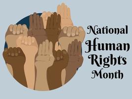 National Human Rights Month, horizontal banner, poster or flyer design vector