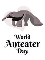 World Anteater Day, idea for vertical design poster, banner, flyer or placard vector