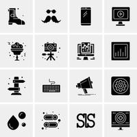 16 iconos universales de negocios vector ilustración de icono creativo para usar en proyectos relacionados con la web y dispositivos móviles