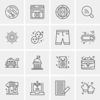 16 iconos universales de negocios vector ilustración de icono creativo para usar en proyectos relacionados con la web y dispositivos móviles