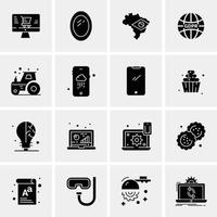 16 iconos universales de negocios vector ilustración de icono creativo para usar en proyectos relacionados con la web y dispositivos móviles