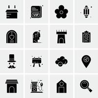 16 iconos universales de negocios vector ilustración de icono creativo para usar en proyectos relacionados con la web y dispositivos móviles