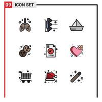 Set of 9 Modern UI Icons Symbols Signs for food cookie scanner bake vehicles Editable Vector Design Elements