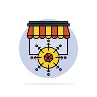 Shop Shopping Goal Business Abstract Circle Background Flat color Icon vector