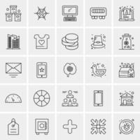 25 iconos de negocios universales vector ilustración de icono creativo para usar en proyectos relacionados con la web y dispositivos móviles