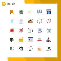 conjunto de 25 iconos modernos de la interfaz de usuario signos de símbolos para la página web seo flecha derecha información de seguridad elementos de diseño vectorial editables vector