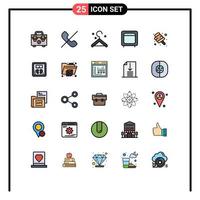 paquete de iconos de vector de stock de 25 signos y símbolos de línea para elementos de diseño de vector editables de dinero de comida de percha de malvavisco de caramelo