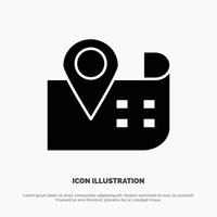 Map Navigation Location solid Glyph Icon vector