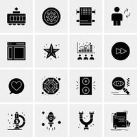 16 iconos universales de negocios vector ilustración de icono creativo para usar en proyectos relacionados con la web y dispositivos móviles