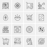 16 iconos universales de negocios vector ilustración de icono creativo para usar en proyectos relacionados con la web y dispositivos móviles