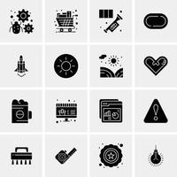 16 iconos universales de negocios vector ilustración de icono creativo para usar en proyectos relacionados con la web y dispositivos móviles