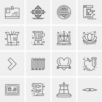 16 iconos universales de negocios vector ilustración de icono creativo para usar en proyectos relacionados con la web y dispositivos móviles