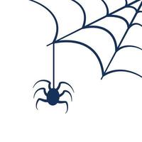 araña negra linda y divertida, símbolo tradicional de halloween, ilustración vectorial de dibujos animados aislada en fondo blanco. araña de halloween, pequeña criatura linda. vector