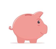 Piggy bank, cute icon. Money saving, economy, investment, banking or business services concept. Profit, income, earnings, budget, fund. Vector illustration.