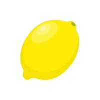 Yellow lemon vector icon illustration isolated on white background. Lemon icon.