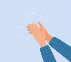 Human hands clapping. Applauding hands. Expression of approval, admiration, support, gratitude, recognition. Vector illustration in flat style.