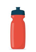 Sport bottle. Bicycle plastic bottle for water. Outdoor activities. Water container for sport training. Vector illustration isolated on white background.