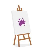 Drawing easel with colorful blob. Beautiful composition for advertising art studio. Vector flat illustration.