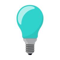 Light bulb. Electric lamp. Incandescent lamp in flat style. Bulb icon. Vector illustration, isolated on white.