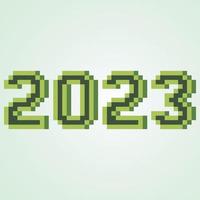 2023 numbers pixel art for new year. Vector illustration.