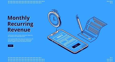 Landing page of monthly recurring revenue vector