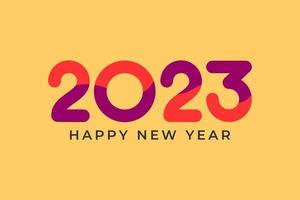 feliz año nuevo 2023 saludo banner logo diseño ilustración, creativo y colorido 2023 año nuevo vector