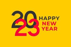 feliz año nuevo 2023 saludo banner logo diseño ilustración, creativo y colorido 2023 año nuevo vector