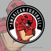 AMERICAN FOOTBALL ILLUSTRATION WITH A GRAY BACKGROUND vector