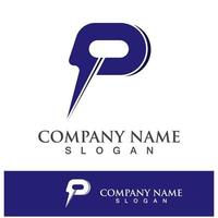 Letter P icon logo design illustration vector