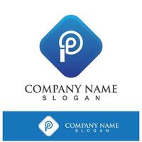 Letter P icon logo design illustration vector